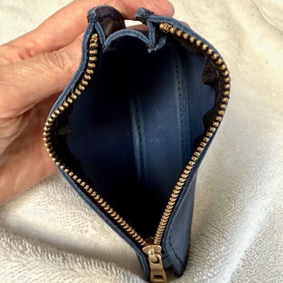 Portland Leather Small Seesaw Slider Pouch - Cowboy Blue - Brand New - Picture 5 of 9